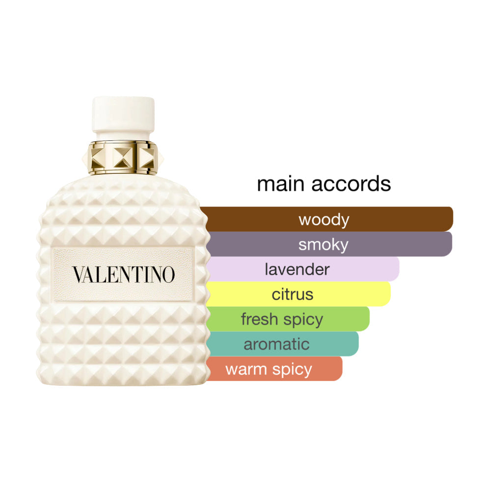 Valentino Uomo Born In Roma Ivory EDT Spray For Men 3.4oz/100ml